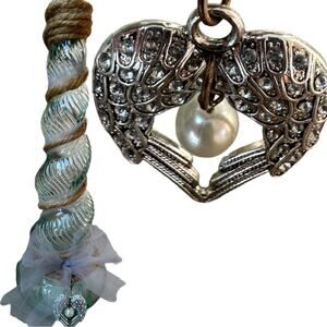 NWT Gorgeous handcrafted Etsy Angel Wing repurposed Vintage Bottle Vase Decor